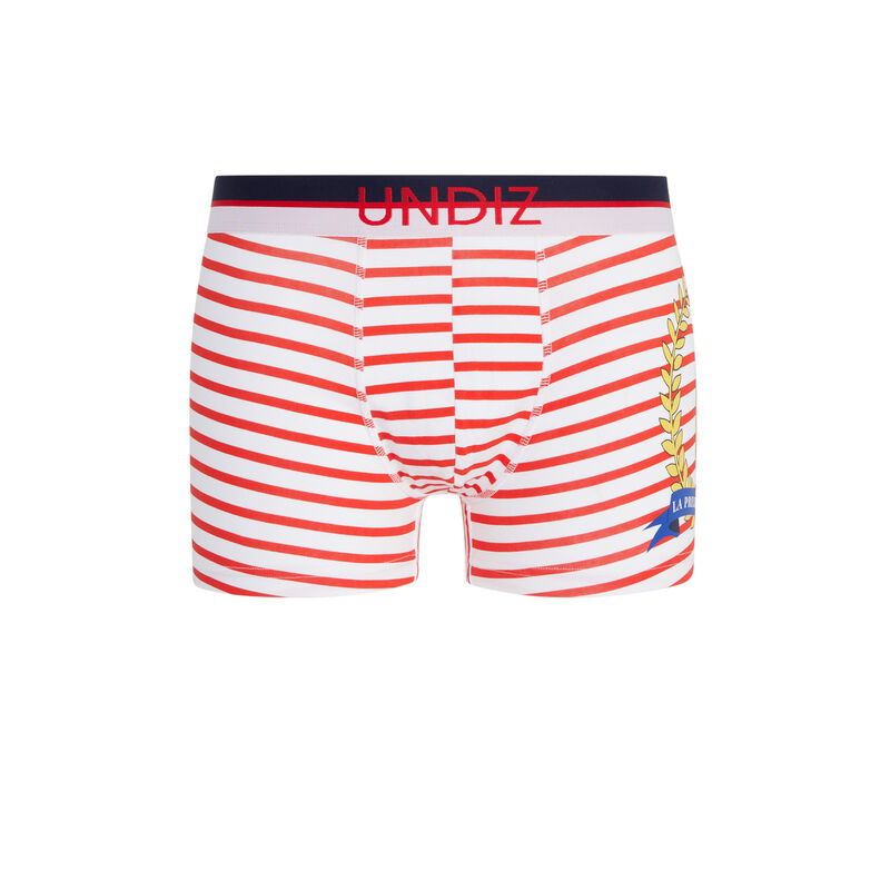 Boxer en coton à rayures - rouge Boxer en coton à rayures - rouge;