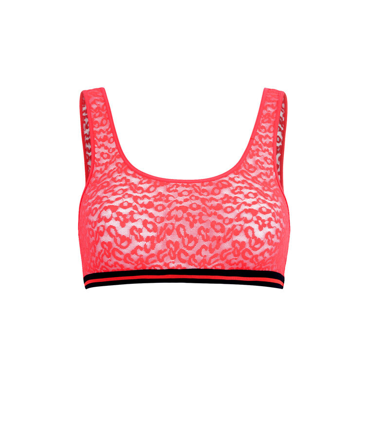 Brassière corail fluo secretiz leopiz rose.