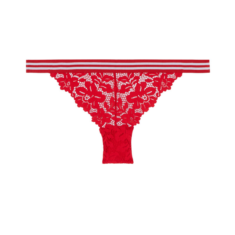 culotte en dentelle et élastique bicolore - rouge culotte en dentelle et élastique bicolore - rouge;