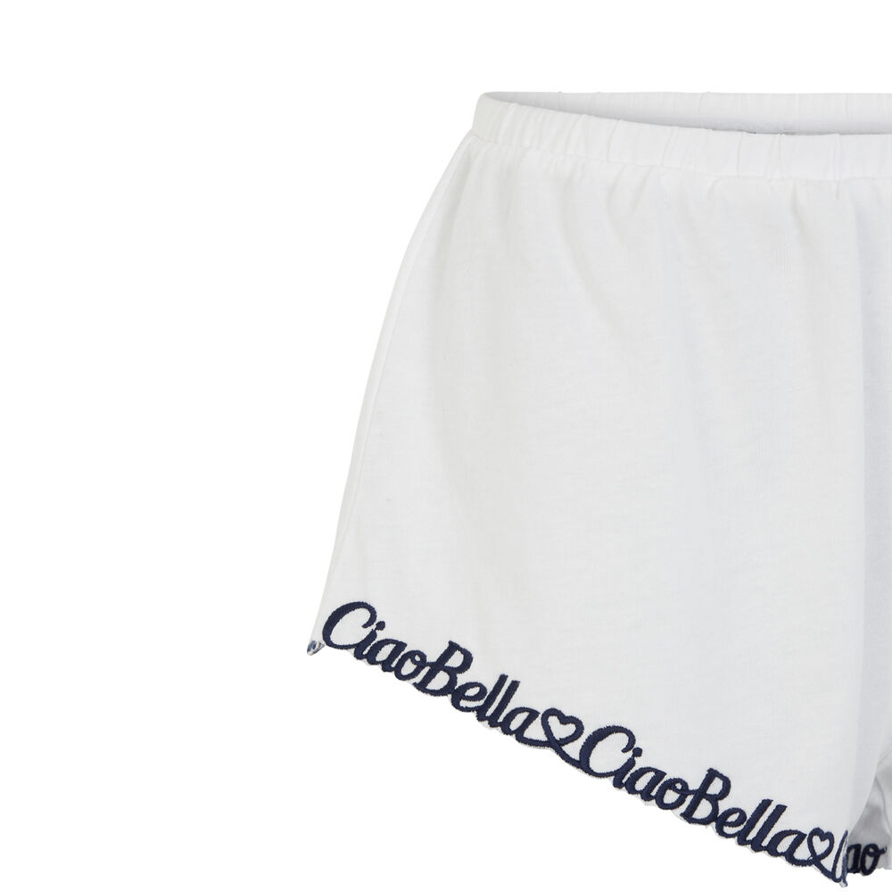 Short broderie ciao bella - blanc blanc.