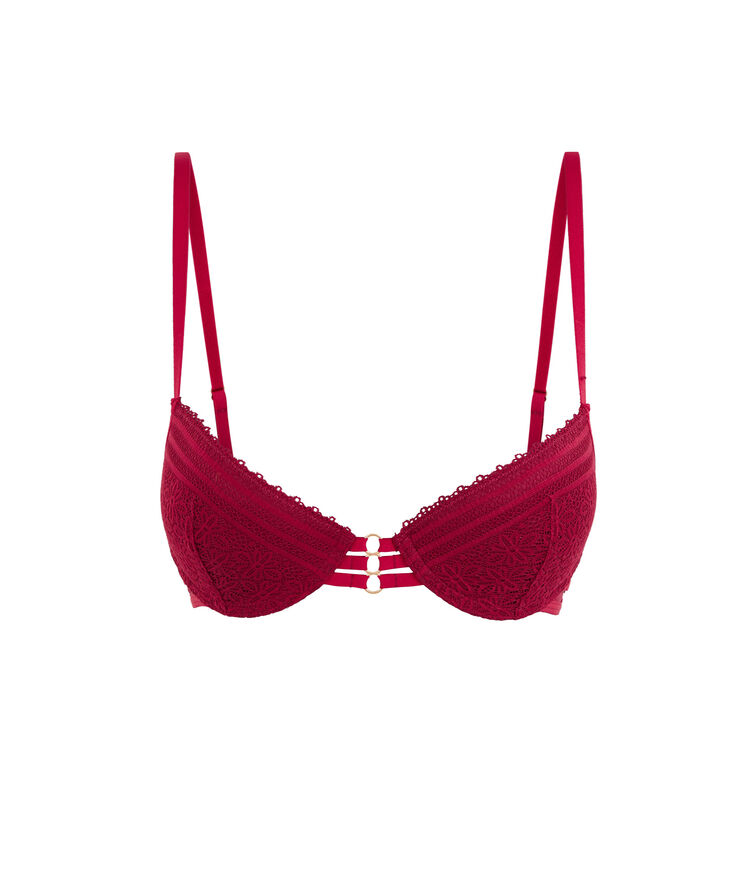 Soutien-gorge push-up en dentelle triasiz bordeaux.