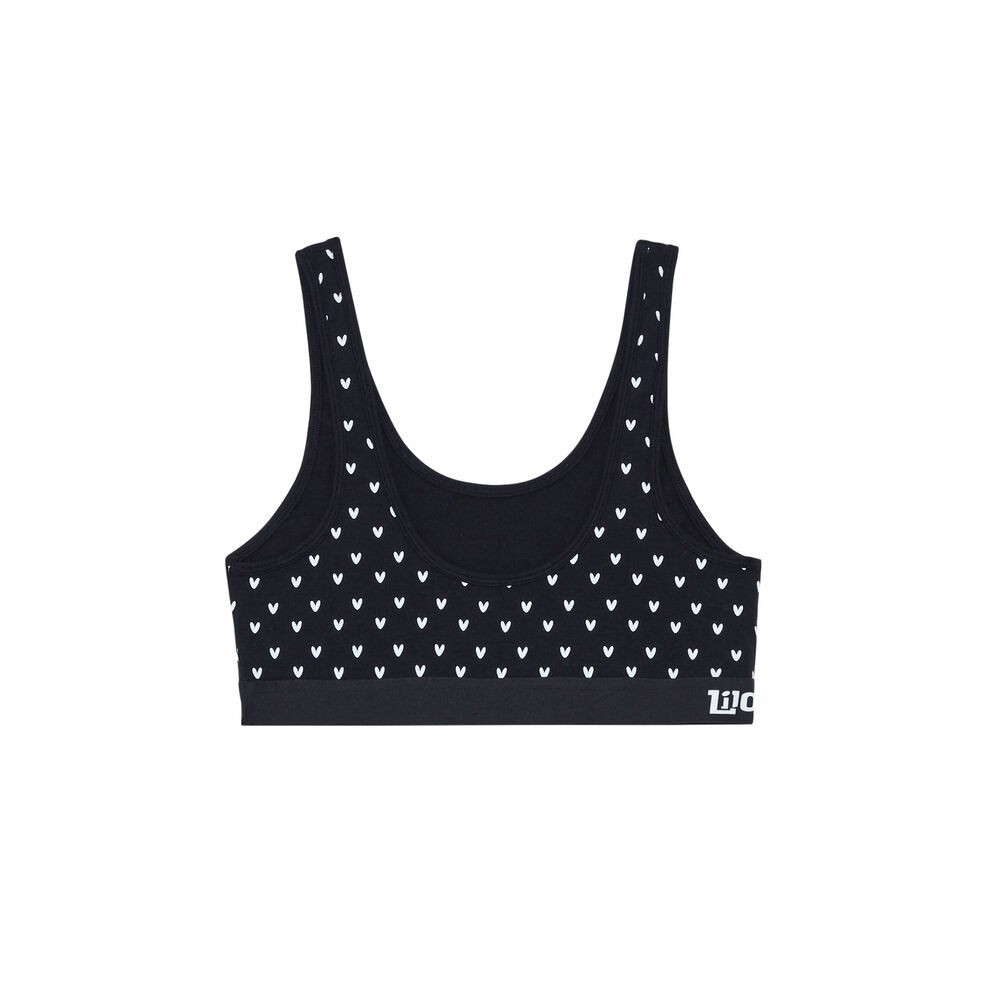 Brassière imprimé cœurs stitch - noir noir.