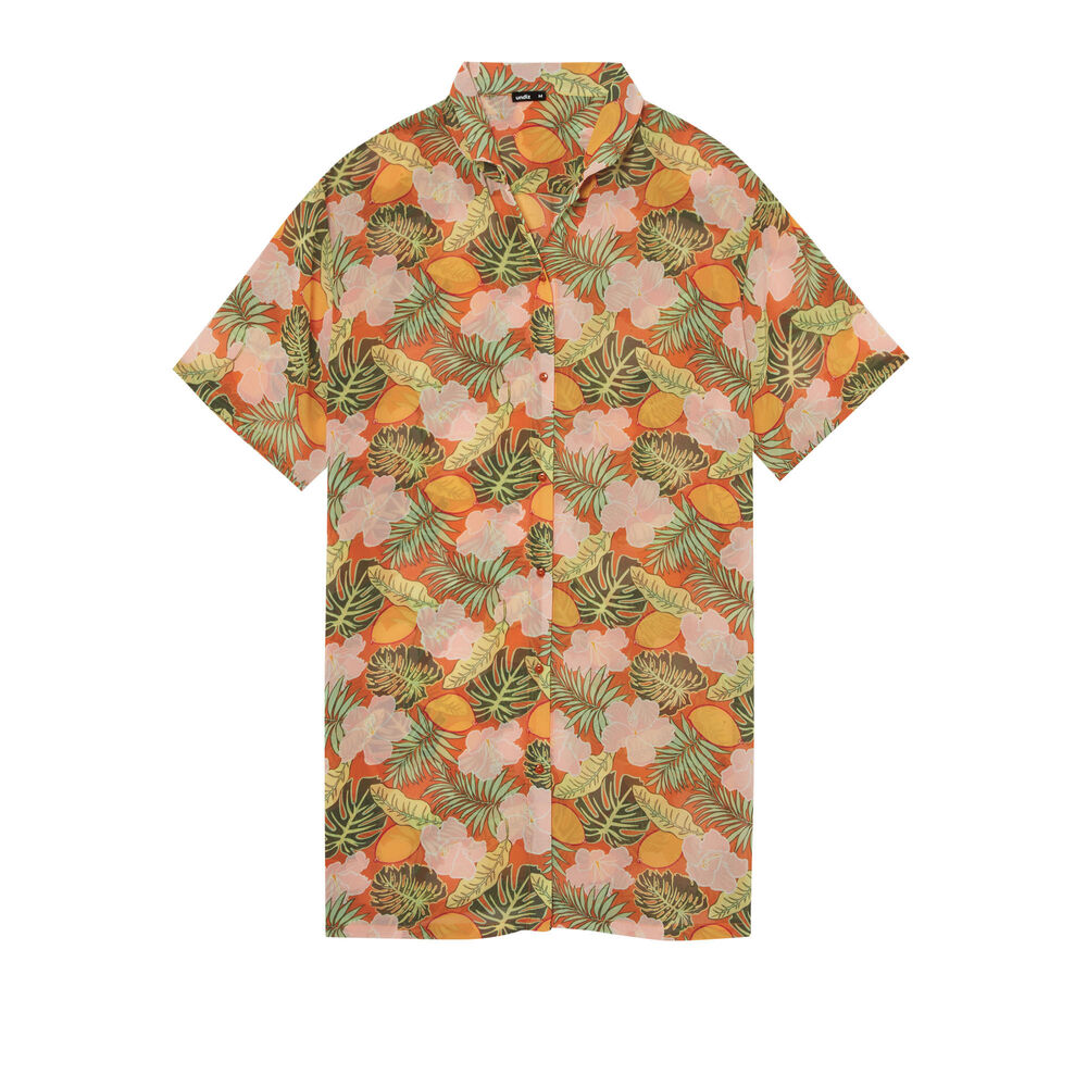 Chemise de plage imprimé tropical - orange orange.