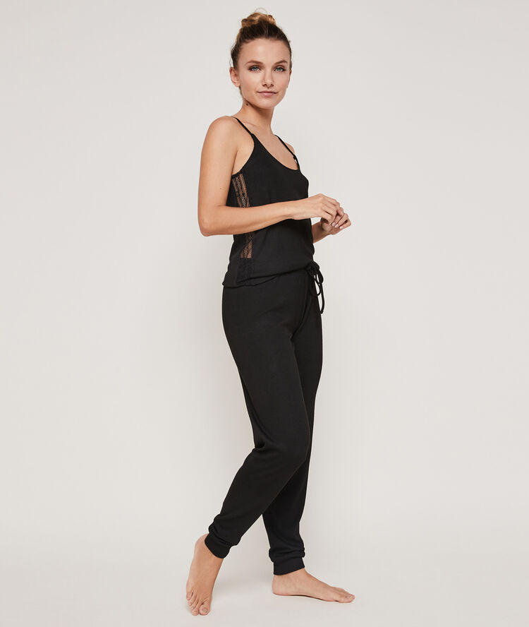 Pantalon en jersey uni vertiliz noir.