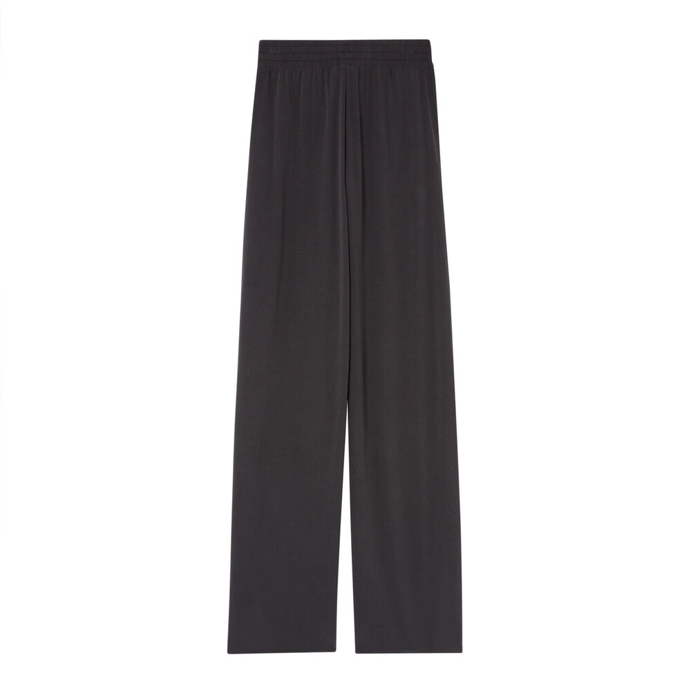 Pantalon large effet peau de pêche - noir noir.