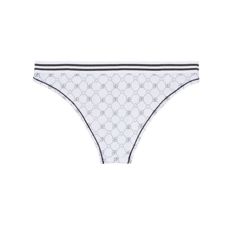 Culotte à bande élastique en coton - blanc blanc.