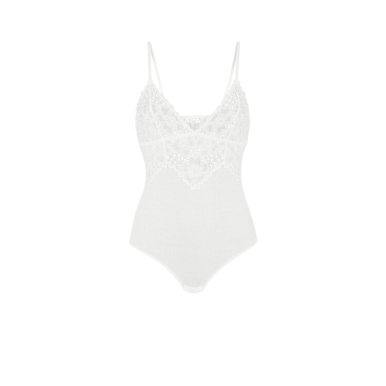 Body sans armatures en micro/dentelle glaciz blanc.