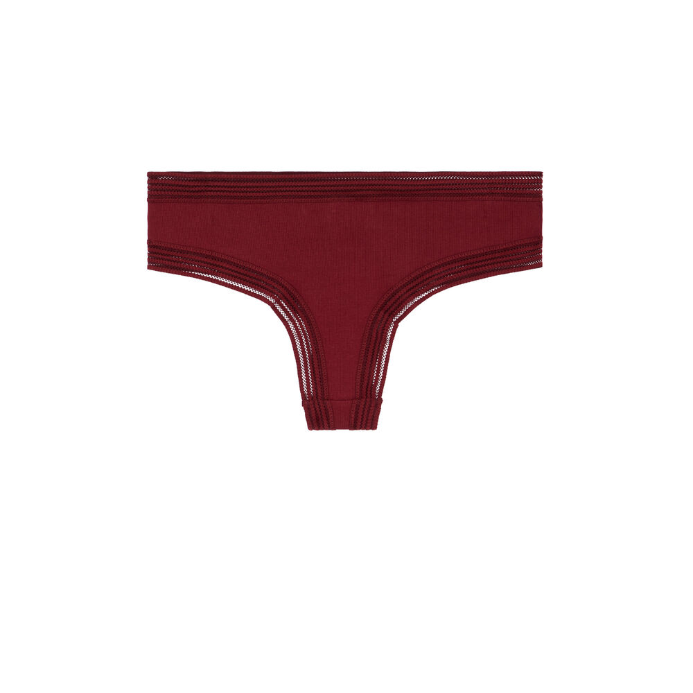 Shorty bordures dentelle - rouge rouge.
