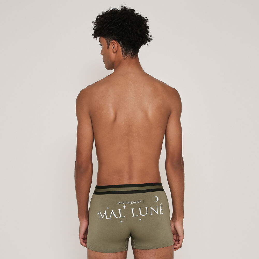 Boxer en coton &agrave; message faimoiz kaki.