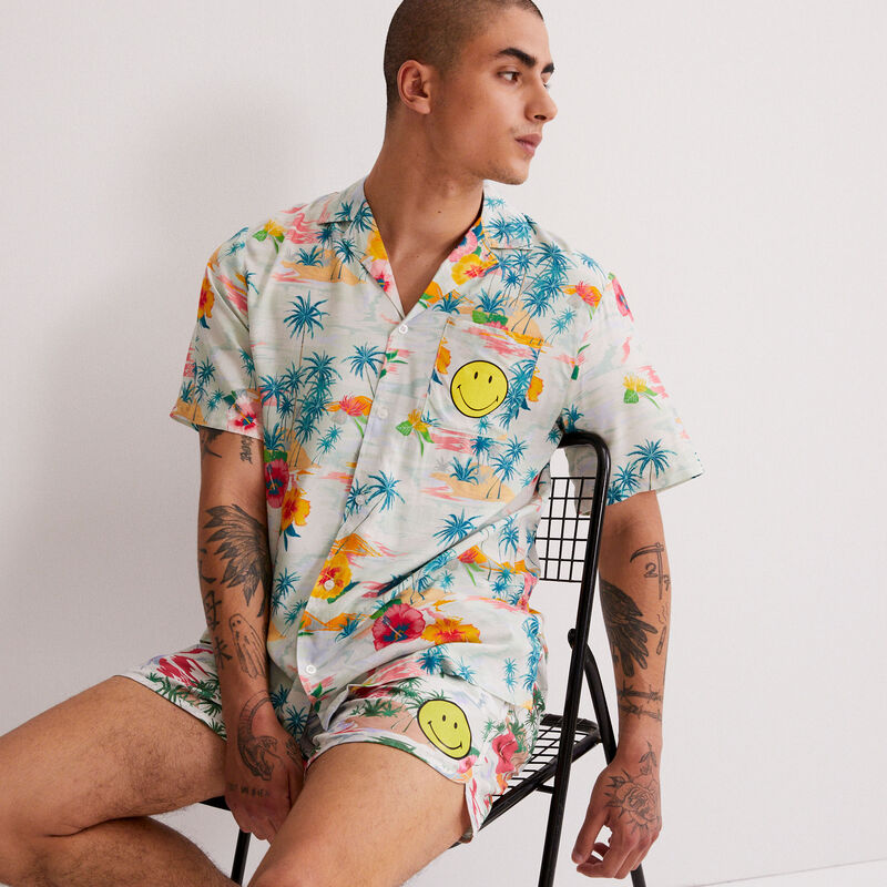 chemise SMILEY® à fleurs - blanc chemise SMILEY® à fleurs - blanc;