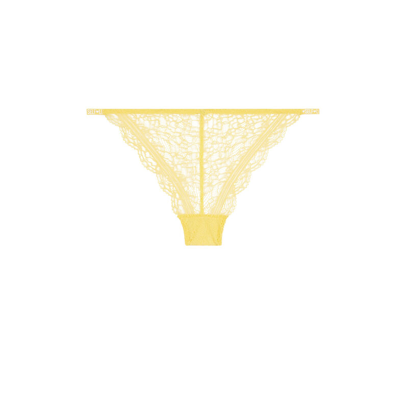 Culotte en dentelle détail banding - jaune pastel Culotte en dentelle détail banding - jaune pastel;