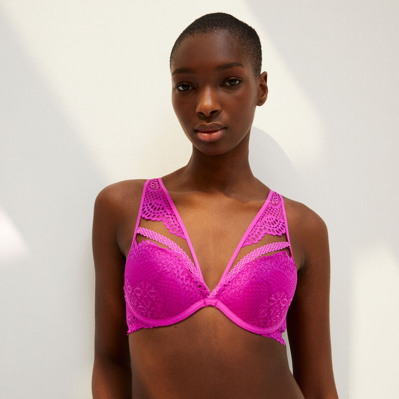 soutien-gorge push-up en dentelle - rose soutien-gorge push-up en dentelle - rose;