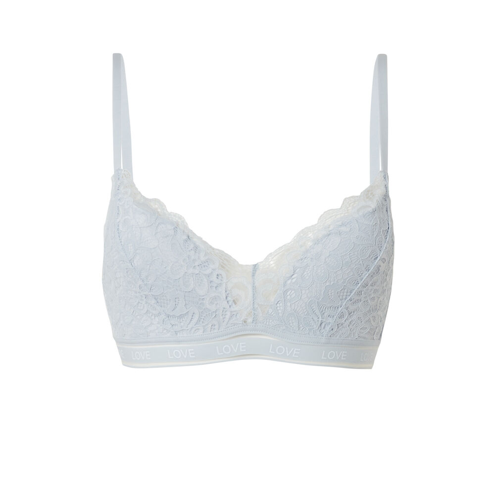 Soutien-gorge brassière sans armatures - bleu bleu.