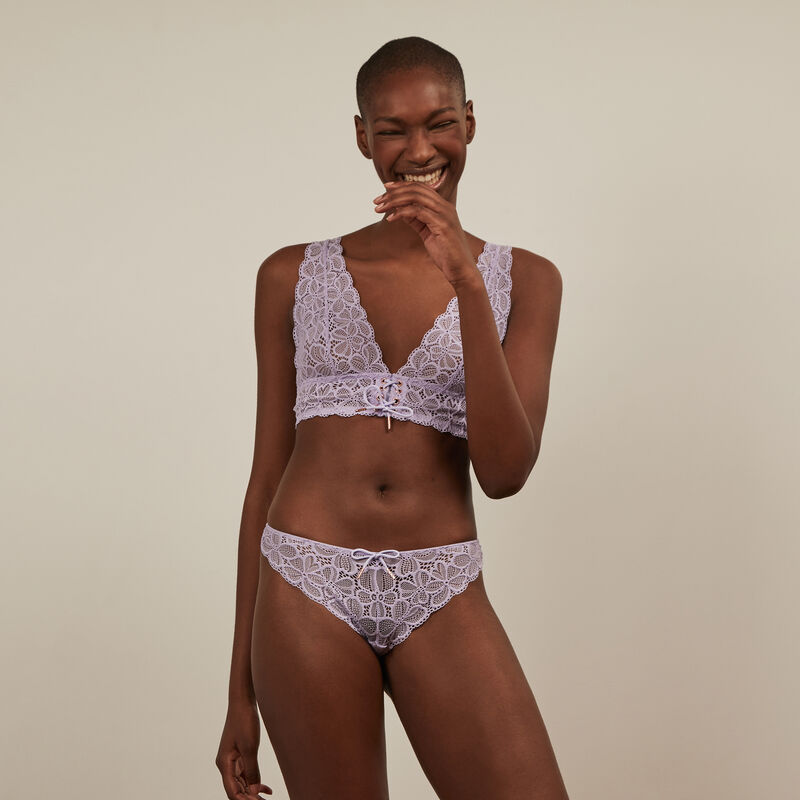 Soutien-gorge triangle en dentelle - lilas Soutien-gorge triangle en dentelle - lilas ;