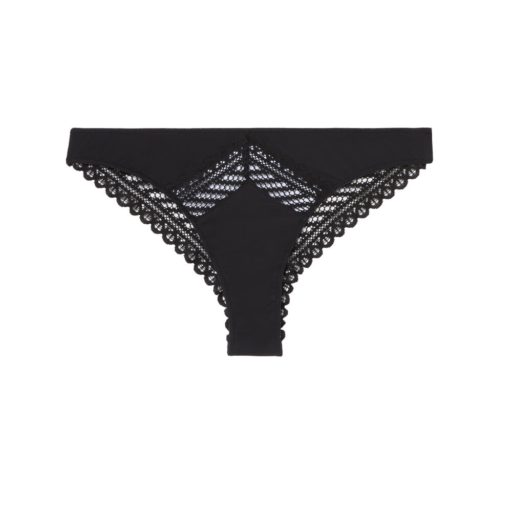 Tanga ajouré aya x undiz - noir noir.