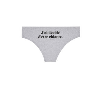 Shorty coton collab les confidentielles taraisoniz gris.