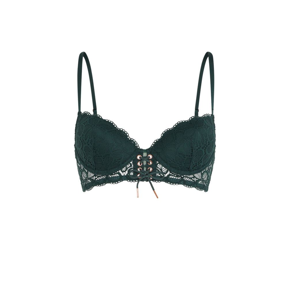 Soutien-gorge bustier ampli à nœud - vert vert.