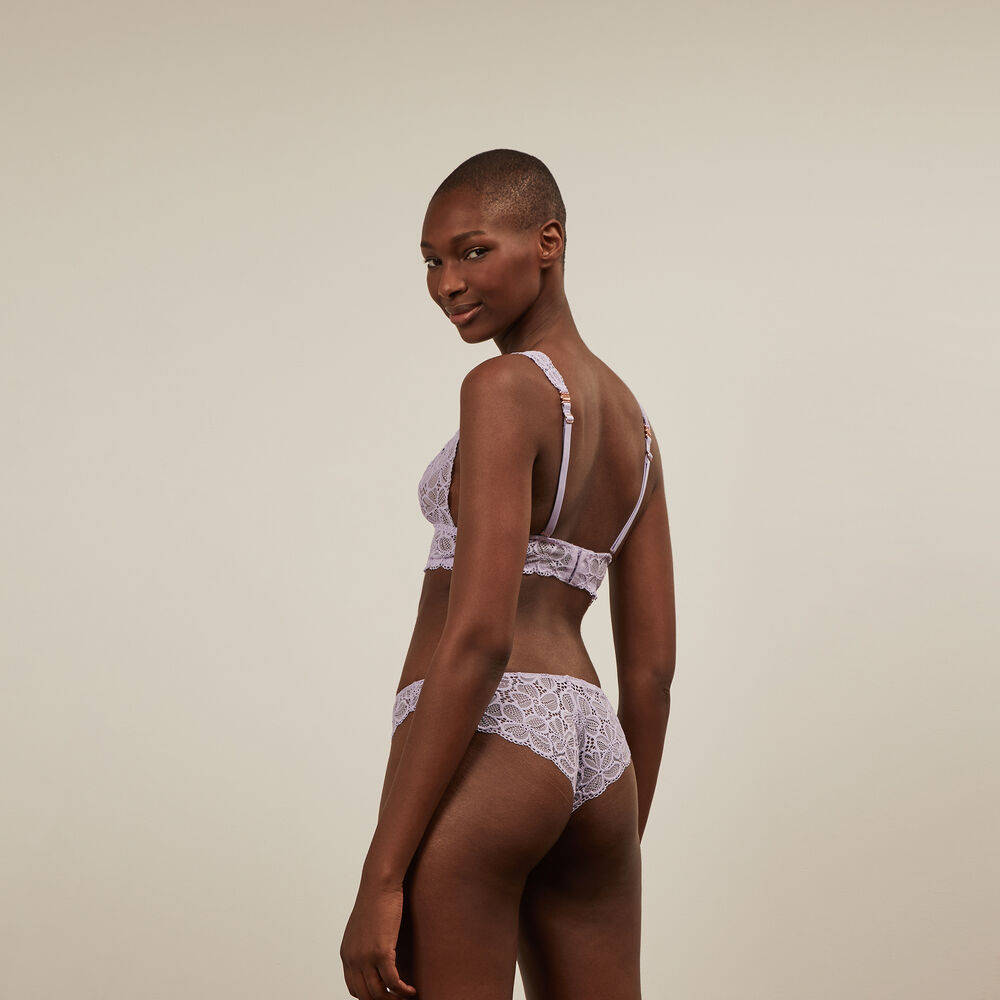 Soutien-gorge triangle en dentelle - lilas lilas.
