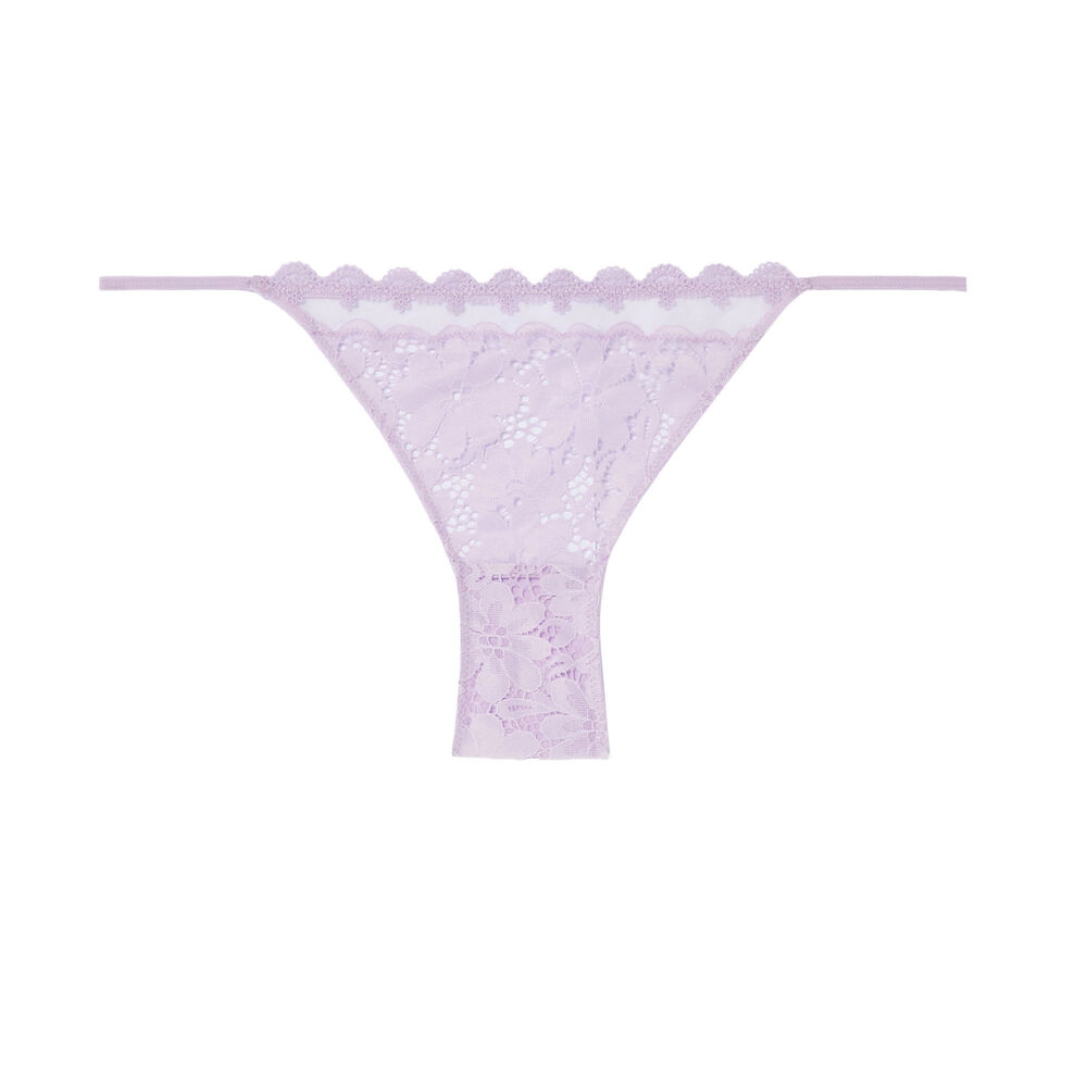 Culotte dentelle brodée - lilas violet.