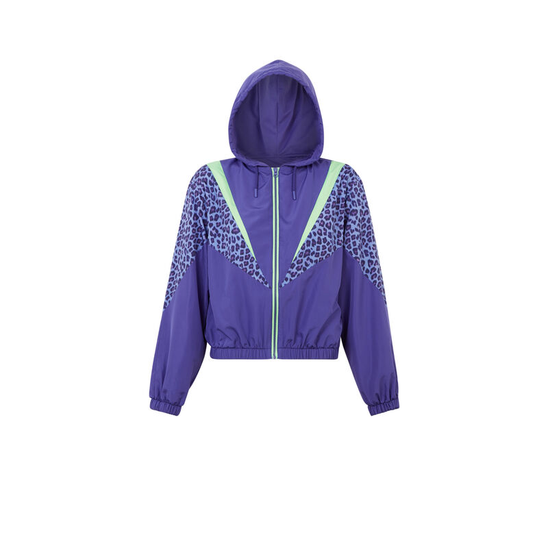 veste à zip imprimé léopard - violet veste à zip imprimé léopard - violet;