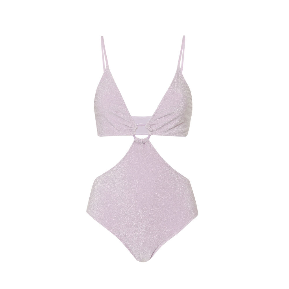 Maillot 1 pièce trikini avec anneau - lilas violet.