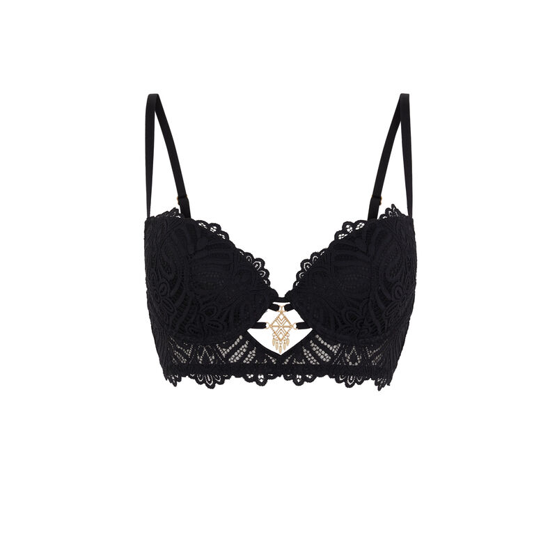 soutien-gorge ampli bustier détail bijou - noir soutien-gorge ampli bustier détail bijou - noir;