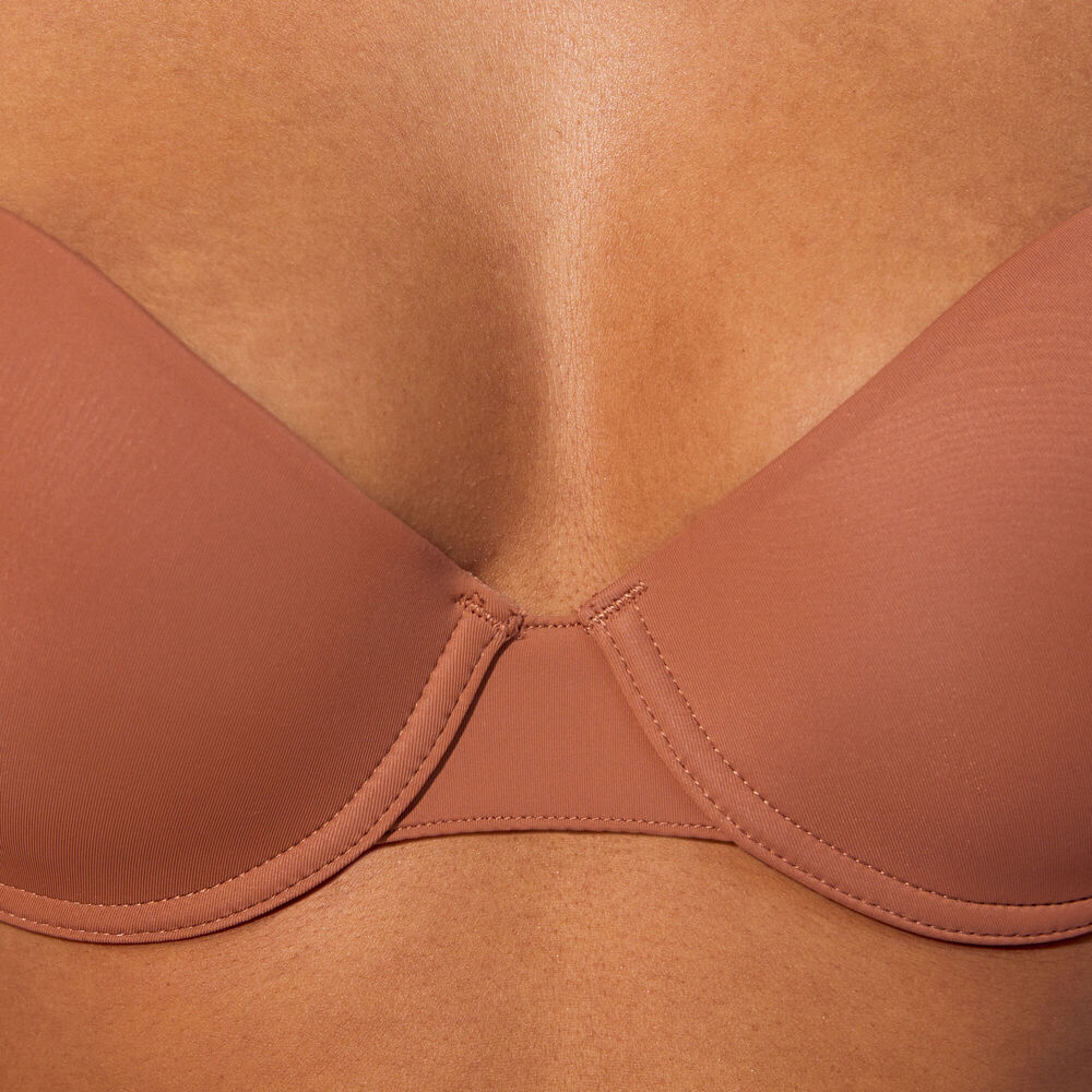 Soutien-gorge ampliforme en microfibre - caramel marron.