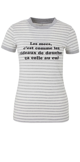 Top collab le bitch club valentiniz gris clair.