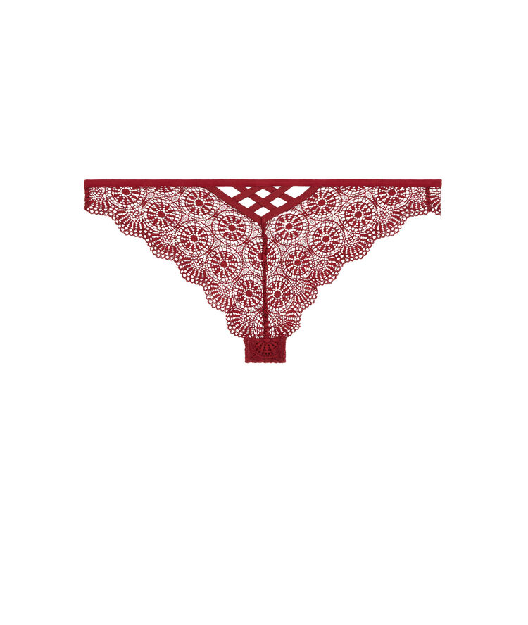 Tanga à dentelle totoiz bordeaux.