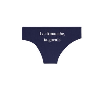 Shorty coton collab le bitch club toutemaviz bleu marine.