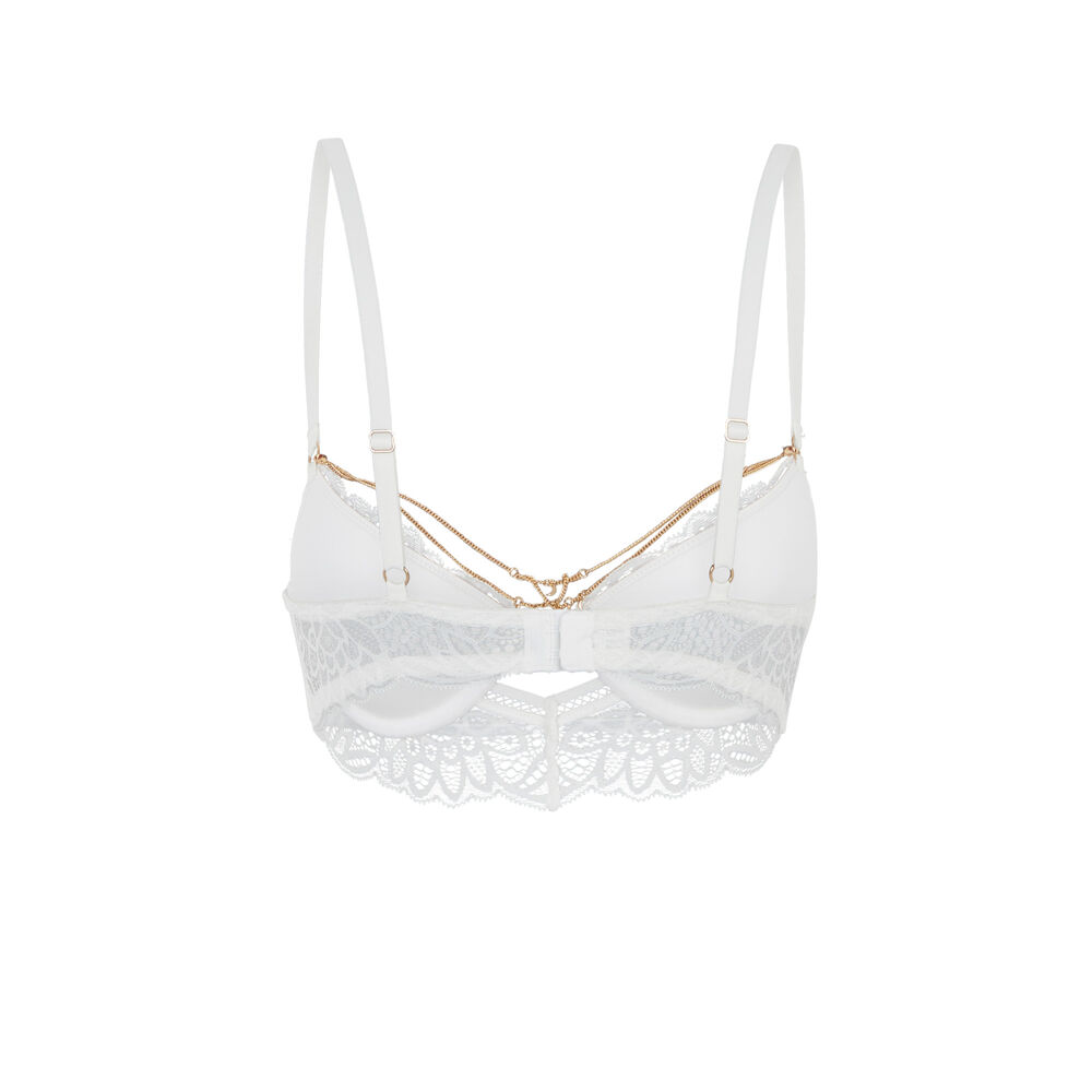 Soutien-gorge bustier push bijou - blanc blanc.