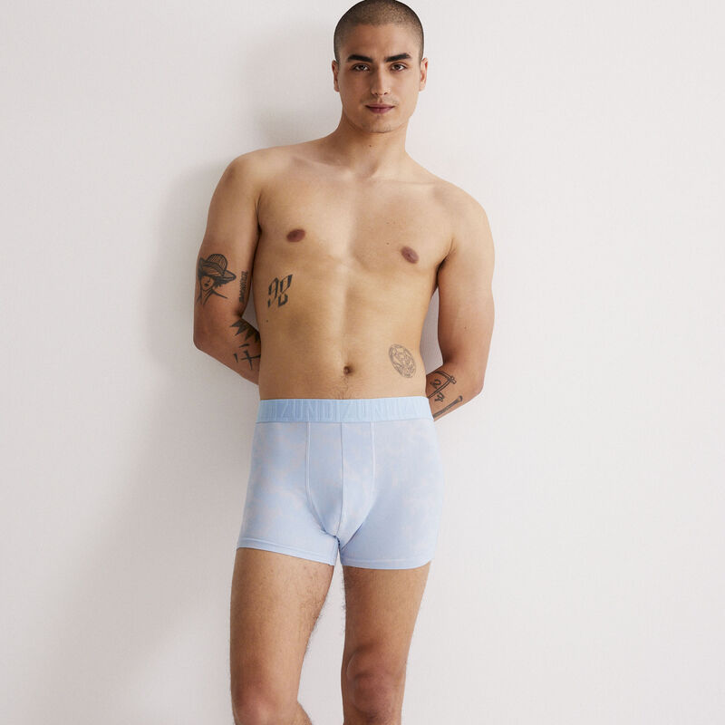 boxer en coton uni - bleu boxer en coton uni - bleu;