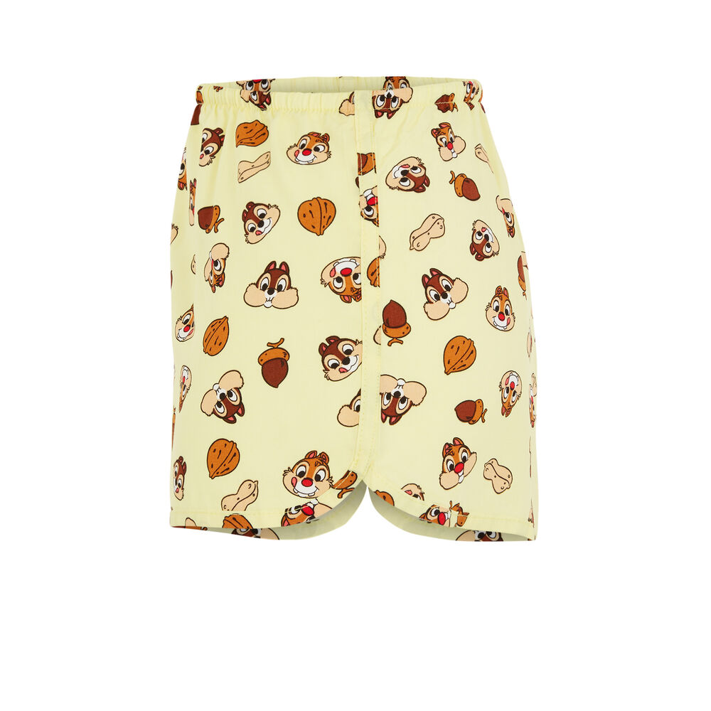 Short imprimé tic et tac - jaune jaune.