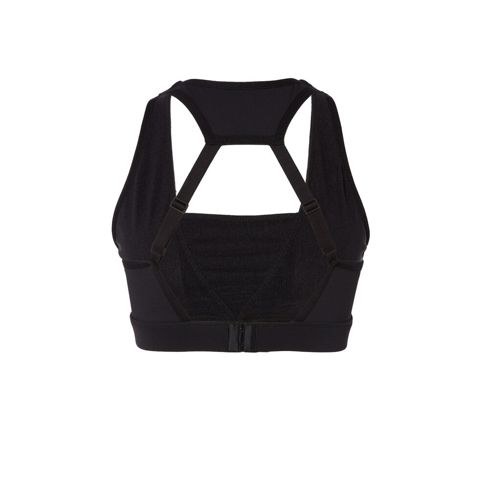 Brassière sport à détail dos ouvert - noir noir.