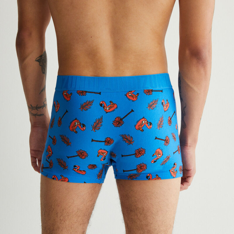 boxer en coton à motif flamant rose - bleu boxer en coton à motif flamant rose - bleu;