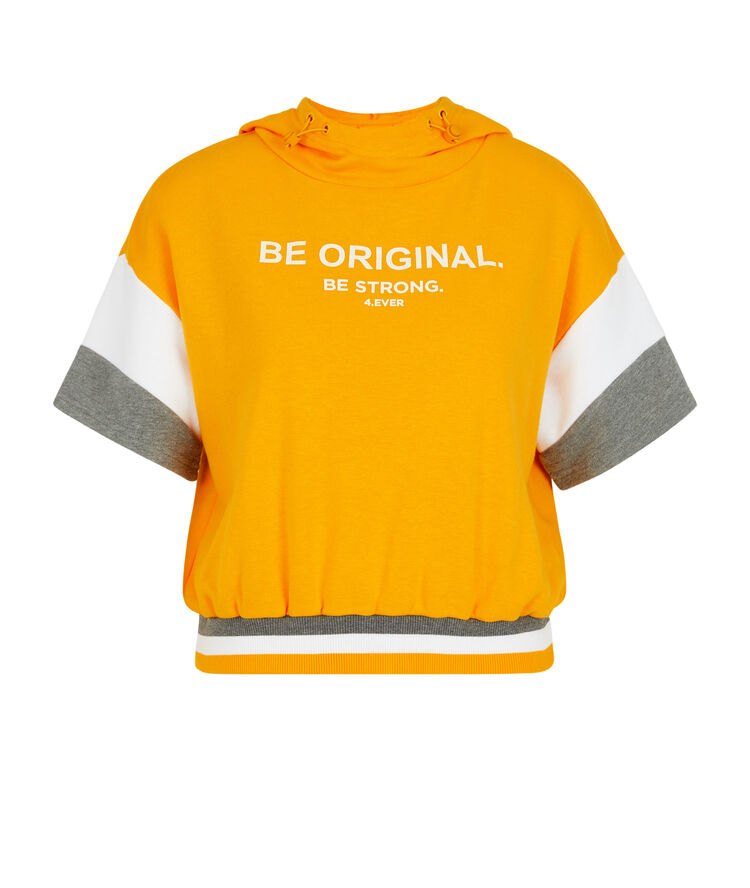 Sweatshirt sport à message basicsportiz ocre.
