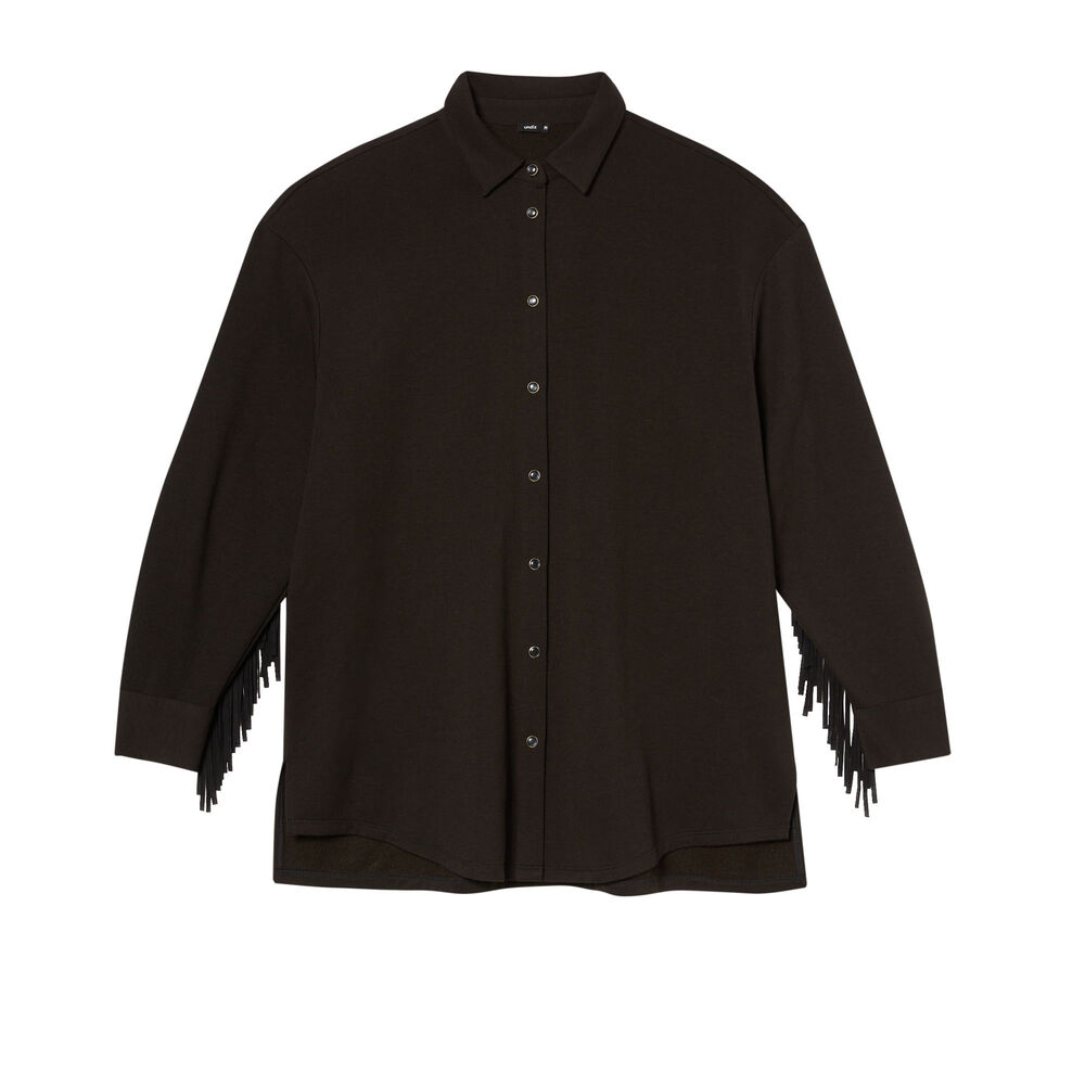Chemise à franges - noir noir.