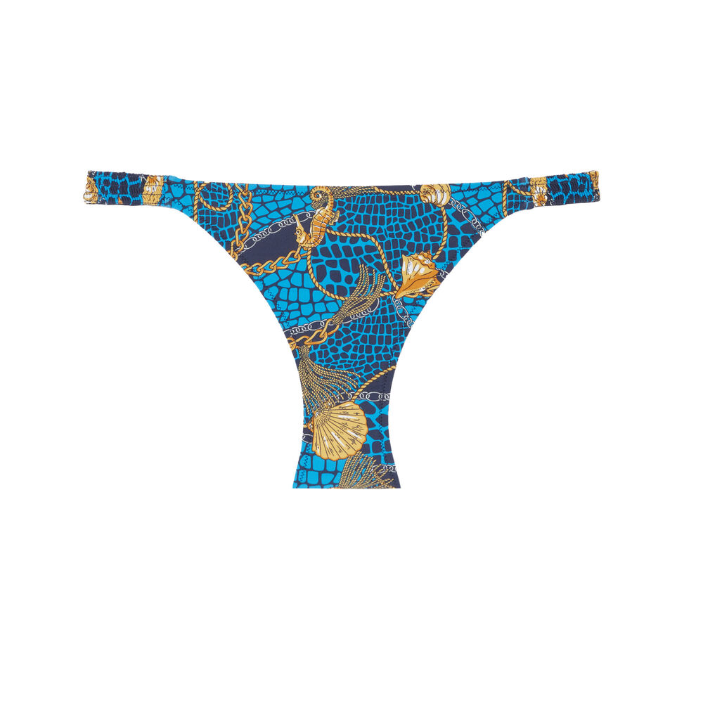 Bas de maillot à motif coquillages et chaine - bleu bleu.