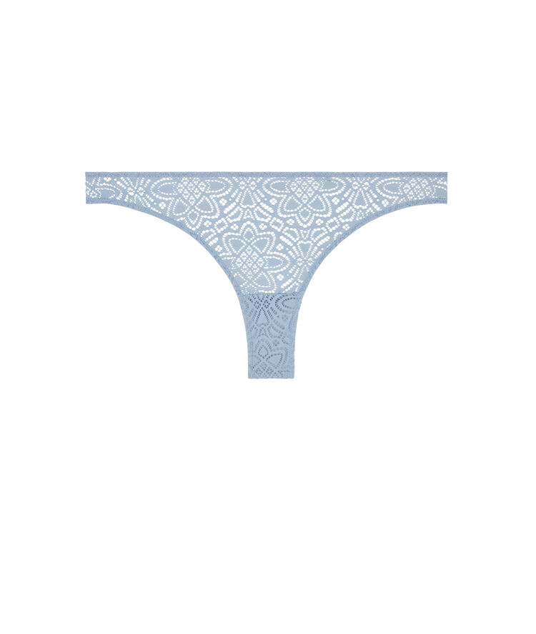 Tanga dentelle marceliz bleu gris.