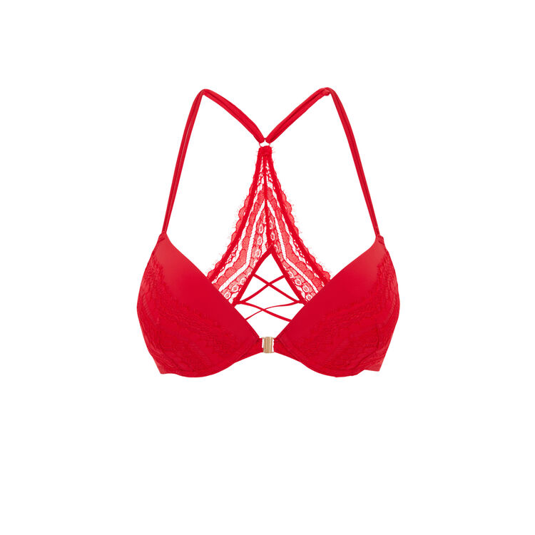 Soutien-gorge push dos travaillé pushwaviz rouge.