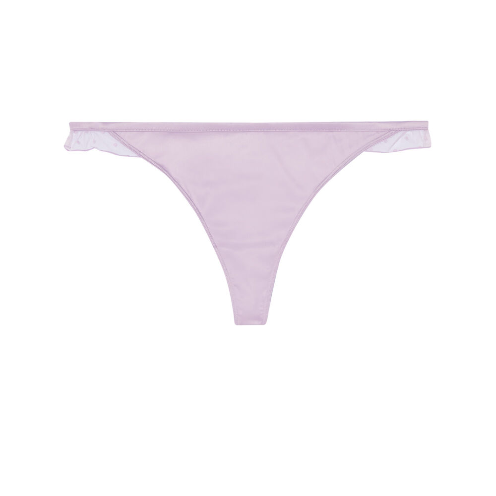 String en satin et dentelle - lilas violet.