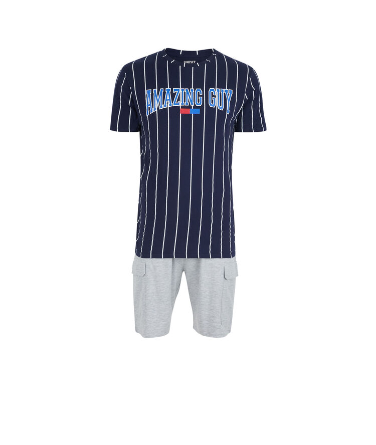 Set pyjama top + short engmorteliz bleu marine.