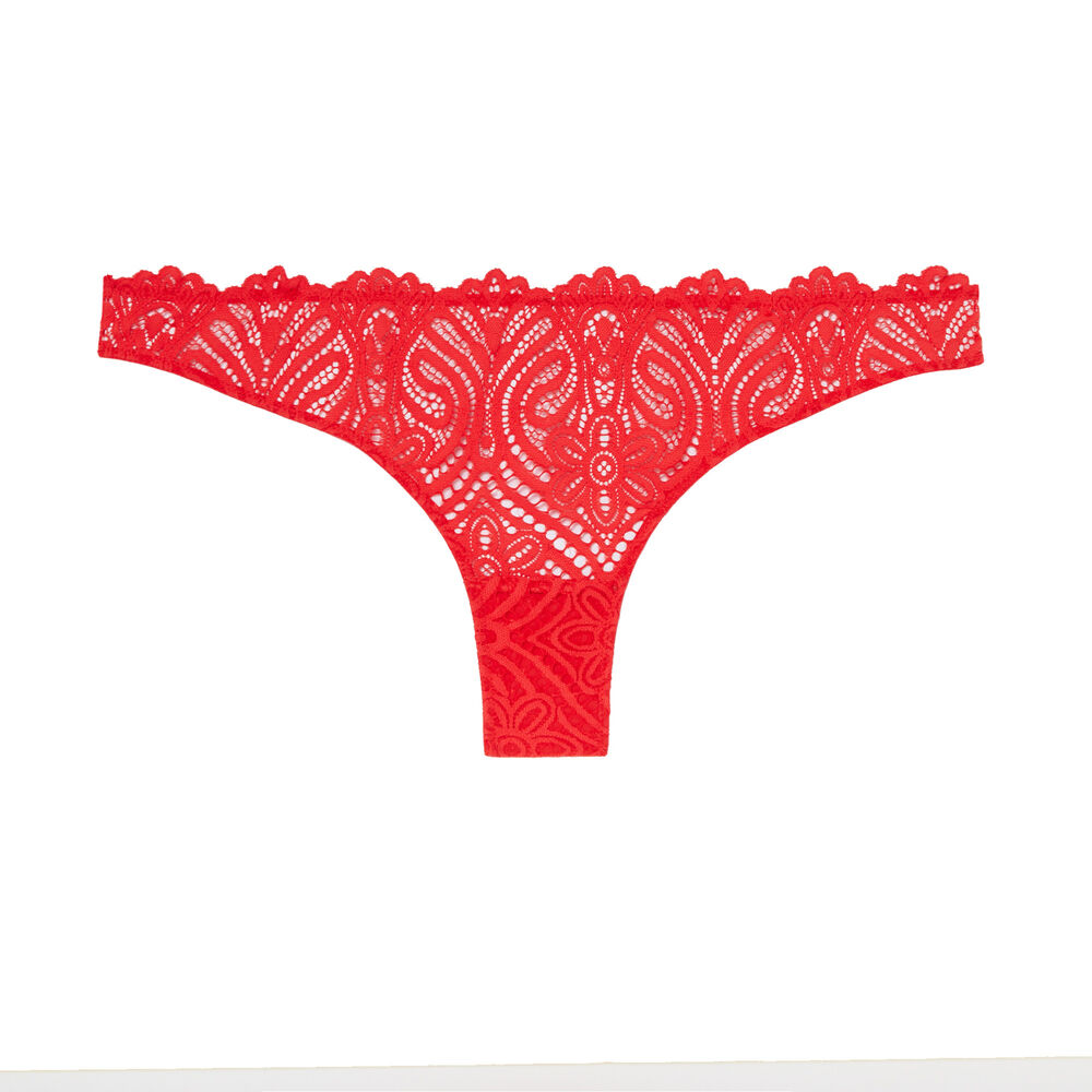 Tanga détail liens - rouge rouge.
