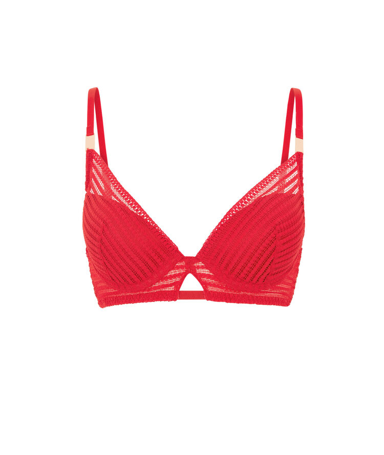 Soutien-gorge push en dentelle cultiz rouge.