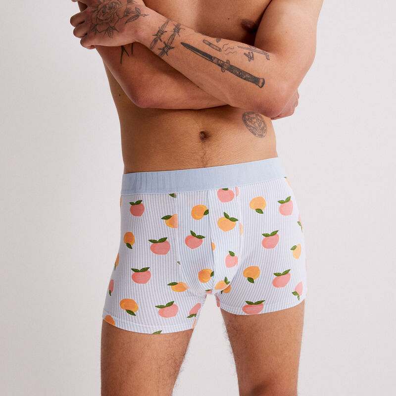 boxer à motifs pêches - turquoise boxer à motifs pêches - turquoise;