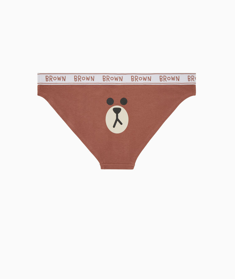 Culotte en coton imprimé ours - marron marron.