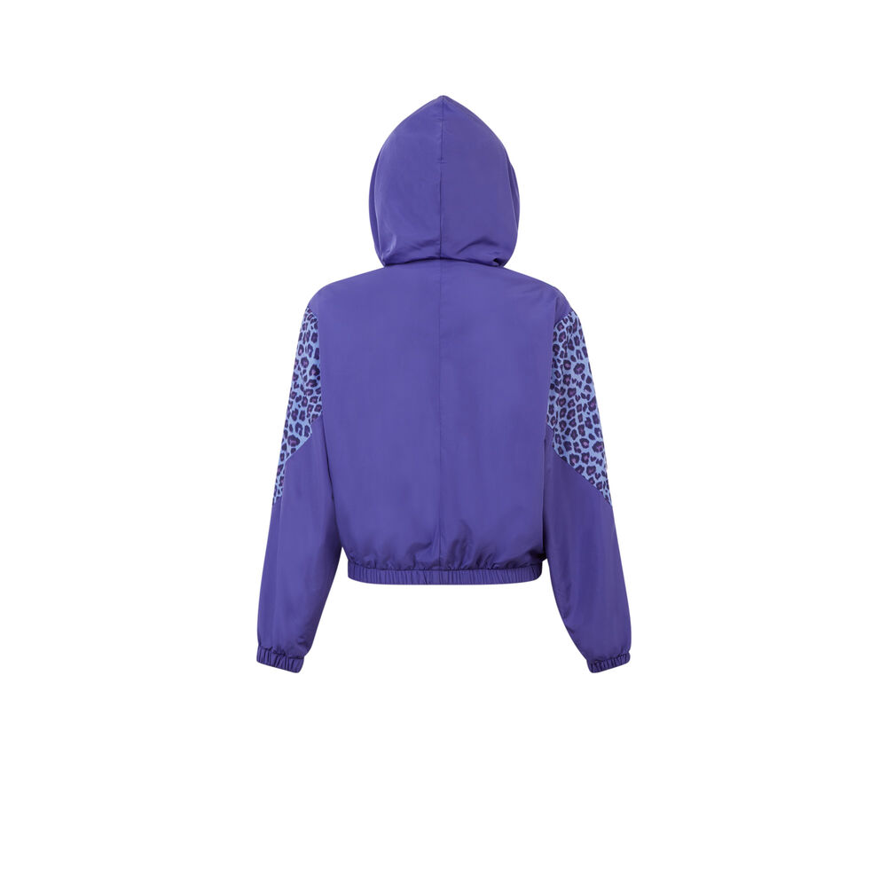 Veste à zip imprimé léopard - violet violet.