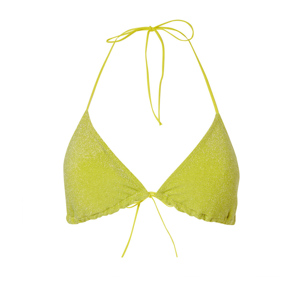 Haut de maillot brassière à paillettes - jaune jaune.