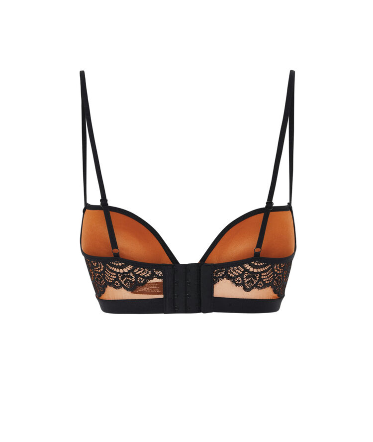 Soutien-gorge bustier push tulle/dentelle vivianiz brique.