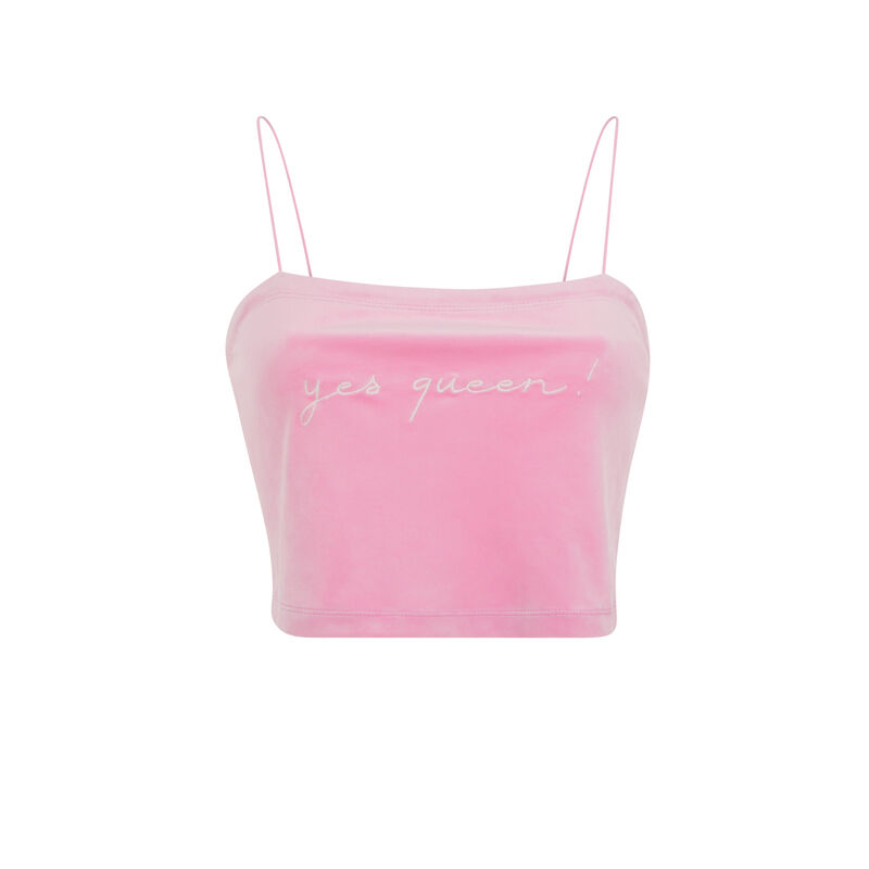 Crop top en velours - rose Crop top en velours - rose;